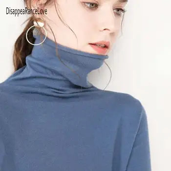 2021 Jar jeseň cashmere svetre ženy módy sexy turtleneck sveter voľné vlny s Dlhým rukávom plus veľkosť pulóver