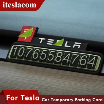 2021 Karty Doska Stop Telefónne Číslo Automobilové Príslušenstvo Park Dočasné Parkovacie Karty Pre Tesla Model 3 Y X Y Auto Styling