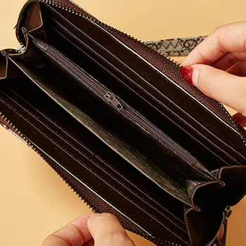 2021 Kreditnej karty kabelku PU kožené zips dámsku kabelku zápästie pás ročník tlače dlho peňaženky