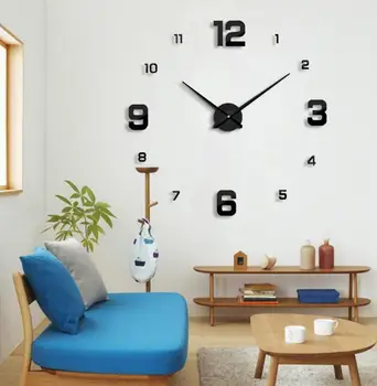 2021 moderný dizajn ponáhľal Quartz hodiny módne hodinky zrkadlo nálepky diy obývacia izba dekor nový príchod 3d skutočné veľké nástenné hodiny