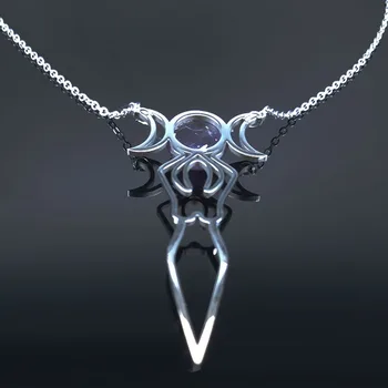 2021 Módne Čiar Bohyne Mesiaca Nehrdzavejúcej Ocele Náhrdelník pre Ženy Fialová Crystal Náhrdelník Šperky bisuteria N20124