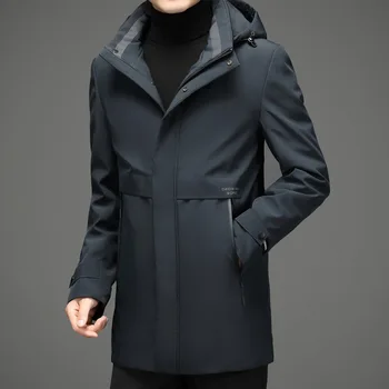 2021 nadol bunda, kabát mužov zimný kabát biele zimné kabáty