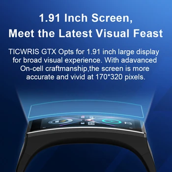 2021 Nové TICWRIS GTX Mužov Smart Hodinky 300mAh Bluetooth Nepremokavé Krvný Tlak Šport Smartwatch Fitness Náramok Pre Android