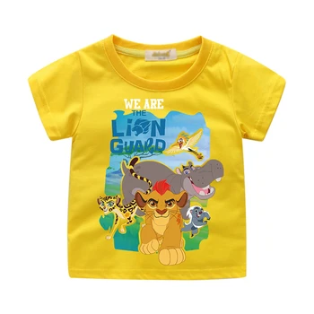 2021 Nový Kreslený film The Lion King Stráže Tlačiť T-shirts Krátke Sleeve Tee Top Girls Dieťa Bavlnené Oblečenie Baby Deti Letné Tričká