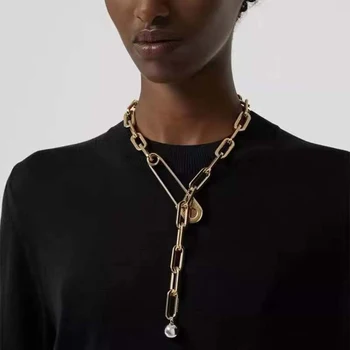 2021 Nový Rok Darčeky Náhrdelník Pre Ženy Estetické Egirl Šperkov A Zlatých Reťazí Pin Náhrdelník S Príveskom