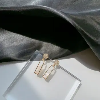 2021 Nový Silver Needle Náušnice Jednoduché Geometrické Osobné Šperky, Prívesok Vyhlásenie Visieť Diamond Náušnice pre Ženy
