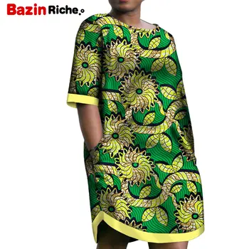 2021 Nízka Cena Afriky Krátke Šaty pre Ženy Bežné Dashiki Africkej Tlače Oblečenie Plus Veľkosť Vianočné Voľné Šaty WY5541