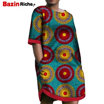2021 Nízka Cena Afriky Krátke Šaty pre Ženy Bežné Dashiki Africkej Tlače Oblečenie Plus Veľkosť Vianočné Voľné Šaty WY5541