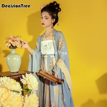 2021 orientálna elegantné hanfu žena fáze tanečné šaty čínskej tradičnej kostýmy výkon vytlačené hanfu vintage šaty, kostým