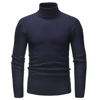 2021 pletený sveter turtleneck sveter mužov 7801