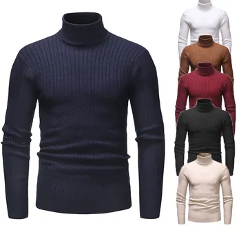 2021 pletený sveter turtleneck sveter mužov 7801