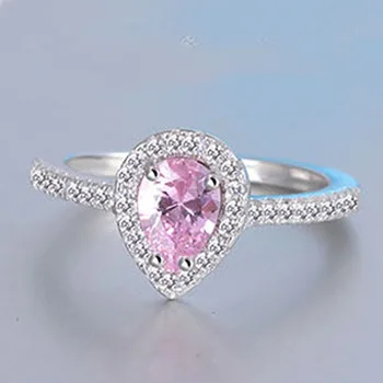 2021 trendy ružová, strieborná farba hruška 925 sterling silver prsteň alebo ženy lady výročie darček šperky veľkoobchod R5640