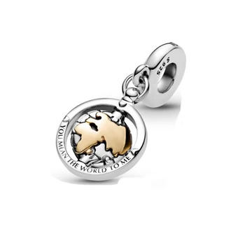 2021 Valentína Štýl 925 Sterling Silver Charms Korálky Šumivé Zemi Svete fit Pôvodné Pandora Náramok Strieborné Šperky