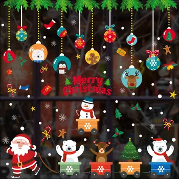 2021 Veselé Vianočné Samolepky na Stenu pre Domova Vianoce Snowflake Obtlačky pre Windows Sklenené Dlaždice DIY Umenia Nového Roka Domáce Dekorácie