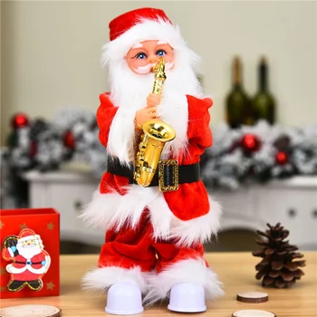 2021 Vianočné Dekorácie Nové Spev Santa Elektrické Santa Claus s Trstiny Vianočné Bábika Husle Elektrické detské Hračky 28 Cm