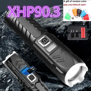 2021 XHP90 Taktické Blesk vysokovýkonný Blesk USB Nabíjateľné Zoom Baterka Vodotesné Svetlo pre Camping Outdoor Lanterna