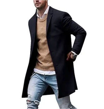 2021 Zimné Vlna Bunda Mužov Zmes Jeseň Windbreaker pánske Vysoko kvalitné Vlny Kabát Outwear Pánske Kabáty Bundy Muž