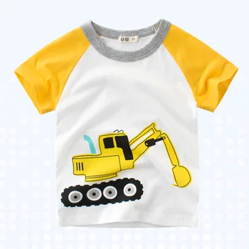 2021 Značky Letné Top Baby Boy T Shirt Bager Výšivky Šedá Krátky Rukáv T Shirt Chlapcov Čistej Bavlny Deti Oblečenie 2-9Y