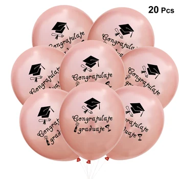 20Pcs 12Inch 2020 Štúdia Balóny, Nafukovacie Gratulujeme Absolvent Štúdia Klobúk Vytlačené Balóny Na ukončenie Štúdia Strany
