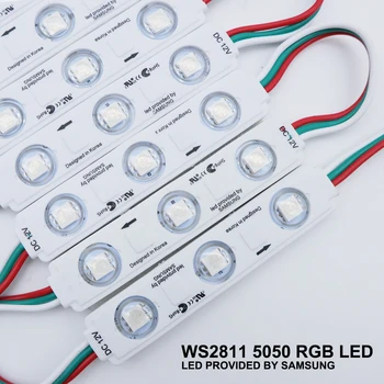 20PCS 12V WS2811 RGB LED Pásy 5050 3 LED Farebný Sen LED Moduly IP65 Vodotesný Pre Reklamu List Led podsvietenie Prihlásiť