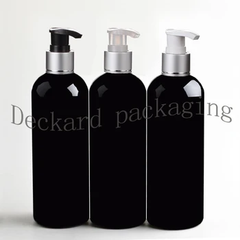 20PCS 300 ml čierny Okrúhly šampón stlačte tlačidlo čerpadla plastových PET fľaše Prázdne Mydlo, Šampón Čerpadla Kolo Fľaša na Mlieko, Sprchový GÉL fľašu