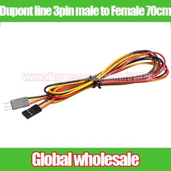 20pcs 70 cm Dupont line 3P samica na male a vicemajster / color Stužkový kábel 3pin muž - žena kábel Zapojte Dupont