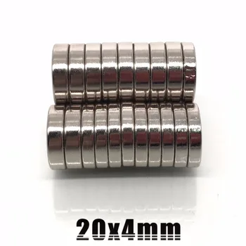 20Pcs D 20*4 mm Silné Disk NdFeB Vzácnych Zemín Magnet Neodýmu Magnety Plavidlá Kolo Valec Väčšinu Prispôsobené Chladnička Nálepky