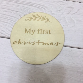 20PCS moje prvé vianoce dreva karty dreva znaky míľnik karty dieťa vianočný darček