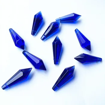20pcs/veľa 36 mm Modrá Cencúľ Drop Luster prism časti Crystal AAA Sklenené Závesné Prívesok Pre Lampa Dekorácie+Zadarmo krúžky
