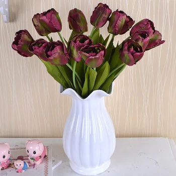 20pcs/veľa 43 cm Umelého Hodvábu Kvetov Tulipány na svadbu, Nevesta Ruke Drží Falošný Kvety, Domáce Dekorácie Príslušenstvo Diy Veniec