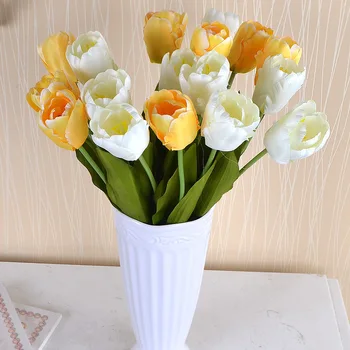 20pcs/veľa 43 cm Umelého Hodvábu Kvetov Tulipány na svadbu, Nevesta Ruke Drží Falošný Kvety, Domáce Dekorácie Príslušenstvo Diy Veniec
