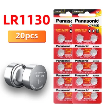 20PCS/veľa PANASONIC Pôvodné LR1130 189 1,5 V Alkalické Batérie AG10 LR54 SR1130W gombíkovú Batériu 0%Hg pre Diaľkové ovládanie