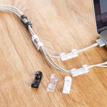 20PCS/veľa Viskozita Kábel Drôt Organizátor Cable drop Klip Upratané, USB Nabíjací Kábel, Držiak na domácej ploche vybavené svorka