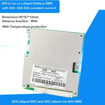 20S 72V alebo 84V li-ion batérie BMS 73V Lifepo4 batérie PCB s 30A až 50A konštantný prúd s Rovnováhu funkcia