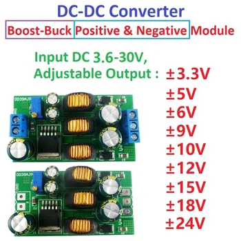 20W +- 5V 6V 9V 10V 12V 15V 24V Pozitívne & Negatívne Duálny Výstup, Napájanie DC Krok-up Boost-Buck Converter modul