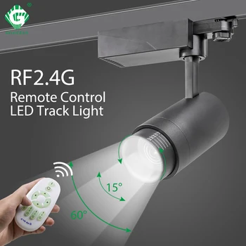 20W LED Track Light 2.4 G RF Bezdrôtové Ovládanie Strop Sledovať Bodové Osvetlenie, Jas CCT Stmievateľné Farby Premenlivé Zoomovateľnom