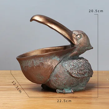 22 cm Živice Pelican Figúrky Kľúča Držiteľa Vstup Feng Shui Skladovanie Živočíšnych Ornament Nový Rok Darčeky Remeslá Domov Decore