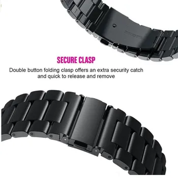 22 mm WatchStrap Nerezovej Ocele Pre Huawei Sledovať GT1 / GT 2 46 mm Rýchle Uvoľnenie Watchband Pre Samsung Výstroj S3 Náramok +Nástroj