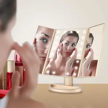 22 Svetlo make-up Zrkadlo Tabuľka Desktop make-up LED Dotykový Displej 1X/2X/3X/10X Zväčšovacie Zrkadlá Van Vysokým Rozlíšením Kozmetické Zrkadlo