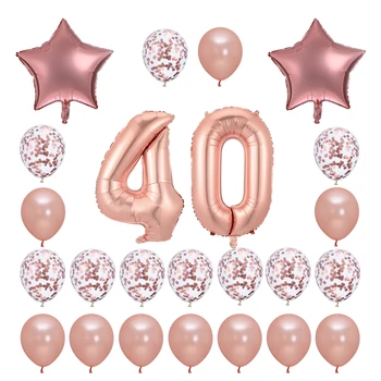 24pcs/set Happy Birthday Fólie Počet Balónov 18 20 25 30 40 50. dospelých Narodeninovej Party Dekorácie Star Konfety Balón