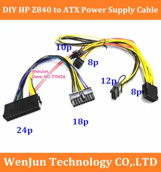 24pin ATX, aby 18pin + CPU 8pin na 8pin+10pin12pin Napájací Kábel pre HP Z840 na ATX Výkon