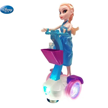 25 cm mrazené Princezná Elsa a anna bábiky s Electric car rovnováha medzi Zvukom a svetlom, hudbu, Hračky, Disney Narodeniny Darček Pre Dievčatá
