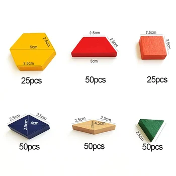 250Pcs Multicolor Drevené Puzzle Stavebné Bloky Vzdelávacie Batoľatá Deti Hračka