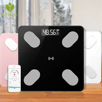 26*26 cm telesný Tuk Stupnice Smart BMI Rozsahu LED Digitálne Kúpeľňa Bezdrôtový Hmotnosť Rozsahu Rovnováhu bluetooth APLIKÁCIE Android IOS