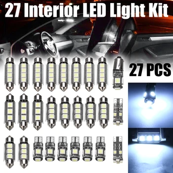 27pcs/Set Auto Auto Interiéru 6000K-Biele Svetlo LED Mini Držiak Žiarovky Auto Príslušenstvo E320 E550 Na Mercedes Benz triedy E W211 02-08