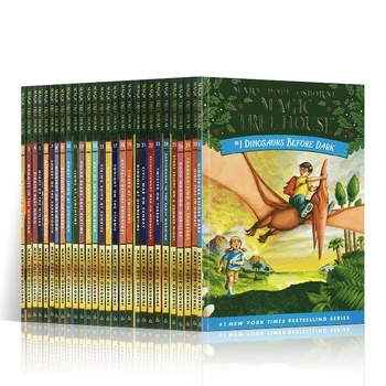 28 Knihy/Set Magic Tree House 1-28 anglický Čítanie Kníh detská angličtina Kapitola Most Knihy