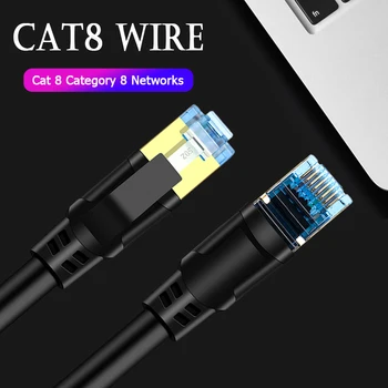 2GHz Cat8 Kábel siete Ethernet Modem Smerovač LAN Siete Internet Patch Kábel,Pozlátené RJ45 8p8c mužov a žien.Pre Modem Počítača PC