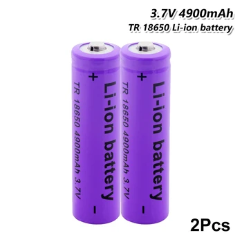 2ks Kvalitné TR-18650 4900mAh 3,7 V 18650 Lítiové Batérie Nabíjateľná Lítium iónová Batéria 66.6x18.4 mm Dimmision Pre Baterku