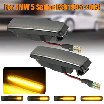 2ks Led Dynamické Bočné Obrysové Zase Signálneho Svetla Sekvenčné Blinker Svetlo vhodné na BMW 5 Series E39 1995-2003 žltá farba