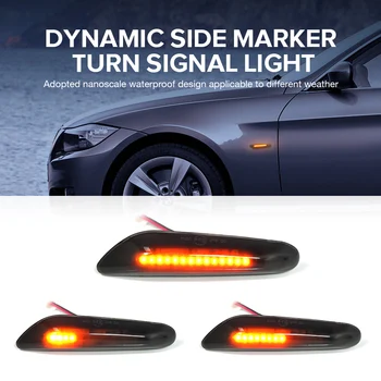 2ks Led Dynamický Zase Signál Bočné Obrysové Svetlo Sekvenčné Blinker Svetlo Pre BMW E90 E91 E92 E93 E60 E87 E82 E46 x1 X3 bez Chýb